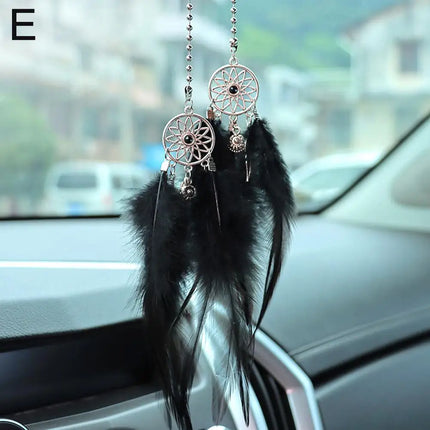 Mini Dream Catcher Car Mirror Hanger Calming Wind Chimes by zapcart