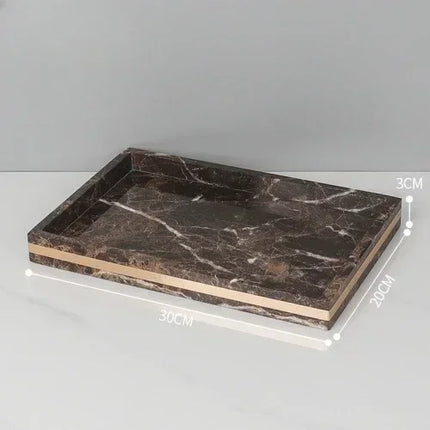1pc Marble Light Luxury Bathroom Wash toiletry Tray Hotel Bathroom Bathroom Hand Wash Table Toothbrush Shelf Decoration by zapcart