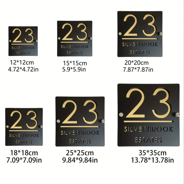 Personalized House Sign With Nails Custom Door Sign Outdoor 3D Cut Acrylic House Number Outdoor Family Door Name Sign street by zapcart