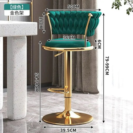 Bar Chair Nordic Tall Counter Furniture Gold Velvet Back Luxury Kitchen Leather Modern High Stool Bar Chairs كراسي بار Stool by zapcart