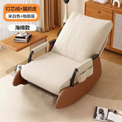 Rocking Chair Household Reclining And Sleeping Lazy Sofa Balcony Adult Leisure Living Room Single Lunch Break Adjustable Recline by zapcart