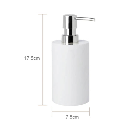 Volakos White Natural Marble Bathroom Set Soap Dispenser Soap Dish Toilet Brush Tissue Box Tray Bathroom Accessories by zapcart