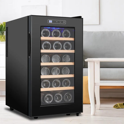 18 Bottle Wine Cooler Refrigerator , Quiet Freestanding Wine Fridge for Home/Office, 12℃-18℃ Adjustable Temperature,Glass Door by zapcart