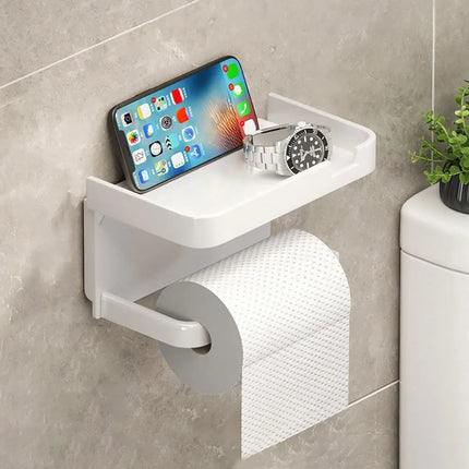 Bathroom Tissue Box Shelf Storage Household Storage Bathroom Toilet Paper Rack Toilet Organizer No-Drill Wall-Mounted Tissue Box by zapcart