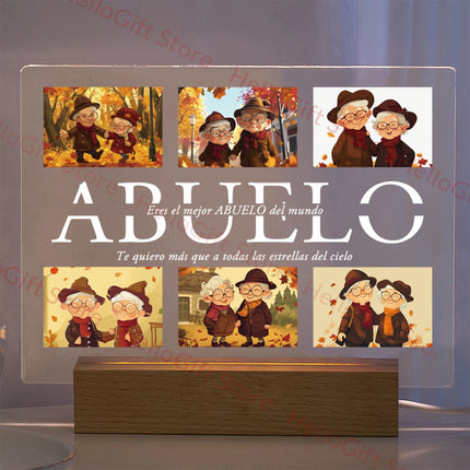 Custom Photo Text 3D Acrylic Lamp For Mom Dad Gift by zapcart