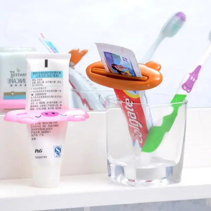 1-4pcs For Home Bathroom Animal Easy Toothpaste Dispenser Plastic Tooth Paste Tube Toothpaste Squeezer Rolling Holder Cocina by zapcart