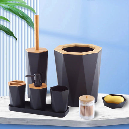 8pcs Luxury Bathroom Accessories Set Bath Supplies Lotion Rack Garbage Bin Toilet Brush Wash Rack Mouth Cup Soap Rack Home Decor by zapcart
