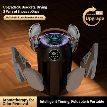 Intelligent Timer Shoe Dryer Household Portable Folding Six Arms Shoe Dryer Quick Drying Deodorizing Sterilizing Shoe Dryer by zapcart