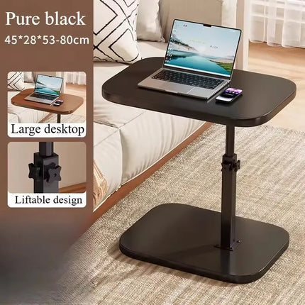 Adjustable height table - with wooden tabletop, portable sofa side table, suitable for coffee, office, and indoor/outdoor use by zapcart
