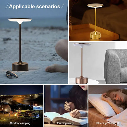 LED Table Lamp Touch Sensor Night Light USB Rechargeable Portable Bedroom Night Light Wireless Reading Lamp Restaurant Hotel Bar by zapcart