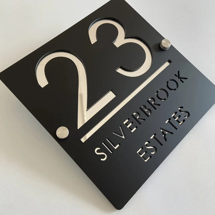 Personalized House Sign With Nails Custom Door Sign Outdoor 3D Cut Acrylic House Number Outdoor Family Door Name Sign street by zapcart