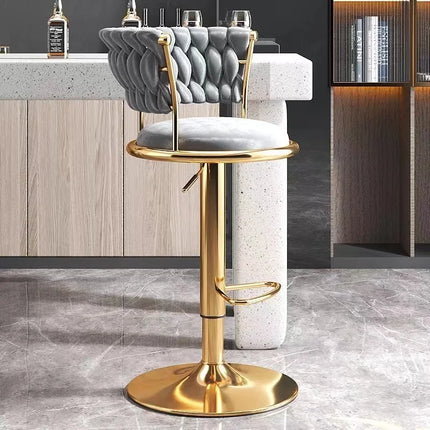 Bar Chair Nordic Tall Counter Furniture Gold Velvet Back Luxury Kitchen Leather Modern High Stool Bar Chairs كراسي بار Stool by zapcart