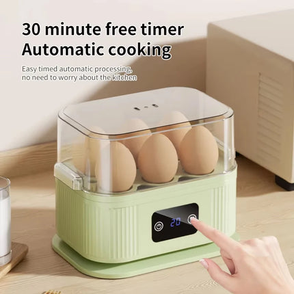 TINSOL 200W Smart Electric Egg Boiler Kitchen Breakfast Machine 200W high-power steamer 6-egg capacity With timer function by zapcart