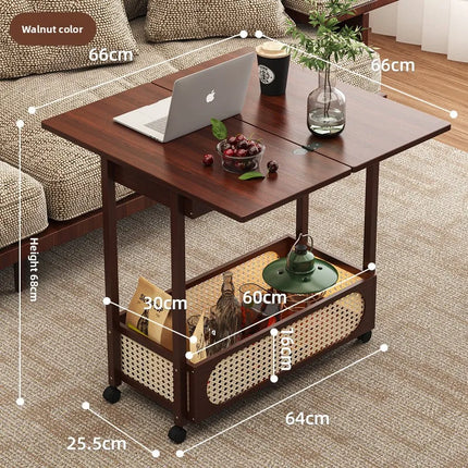 Movable side tables, sofa side tables, retro-style coffee tables, storage racks with wheels, handcarts, living room tea tables by zapcart