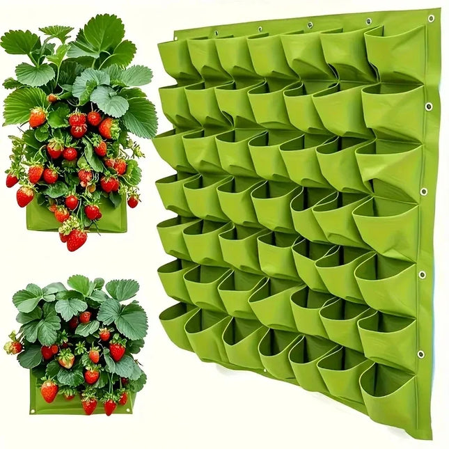 18-Pocket Vertical Garden Planter, Wall-Mounted Bag for Balcony/Patio. Grow herbs & vegetables indoors/outdoors. Space-saving. by zapcart