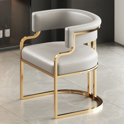 Designer Dining Chairs Beige Gold Legs Waiting Fashion Sofa Chairs Luxury Adults Floor Protector Sillas Indoor Supplies by zapcart