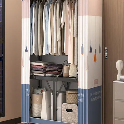 Personal Simple Folding Wardrobe for Small Apartments Rent House Bedroom Clothing Foldable Storage Rack Compact Organizer by zapcart