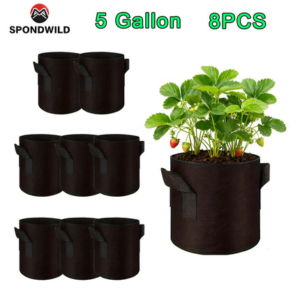 SPONDWILD 30 Pcs 15 Gallon Tomatoes / Potatoes Grow Bags Thickened Non-Woven Fabric Garden Greenhouse Pot Vegetable Growing Bags by zapcart