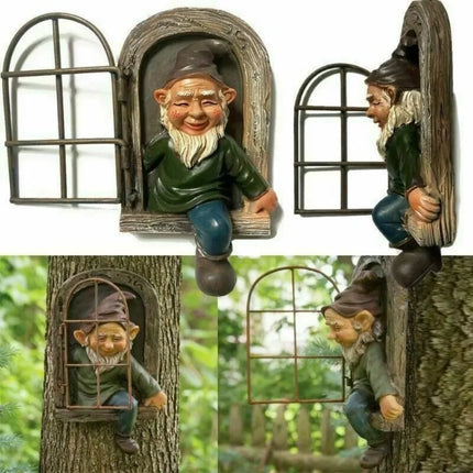 Creative Garden Statue Elf Goes Out with Tree Embracing Garden Outdoor Decoration by zapcart