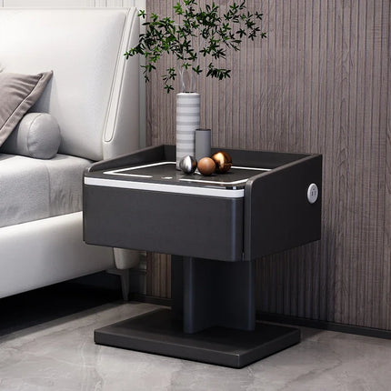 New Arrival Creative Smart Bedside Table with Wireless Charging Modern Style USB Bedroom Nightstands LED Light Side Cabinet by zapcart