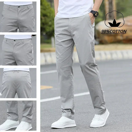 Mens Slim Fit Cotton Chino Pants CN Zhejiang Stretch by zapcart