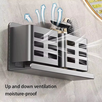 Bathroom Toothbrush And Toothpaste Storage Rack Washroom Wall-mounted Punch-free Washbasin Cosmetics Razor Comb Shelf by zapcart