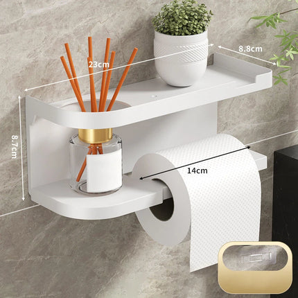 【S3y】1pc Toilet Paper Holder, Plastic Storage Rack, Kitchen Towel Holder, Seasoning Bottle, Bathroom Wall Roll Paper by zapcart
