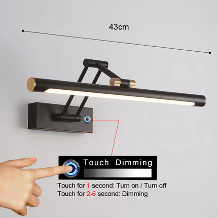 Mirror Light LED Wall Lamp Modern Bathroom Wall Light 43cm 58cm AC85 - 265V Indoor Lighting Bedroom Wall Sconces Light Fixtures by zapcart