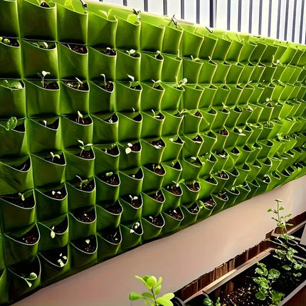18-Pocket Vertical Garden Planter, Wall-Mounted Bag for Balcony/Patio. Grow herbs & vegetables indoors/outdoors. Space-saving. by zapcart