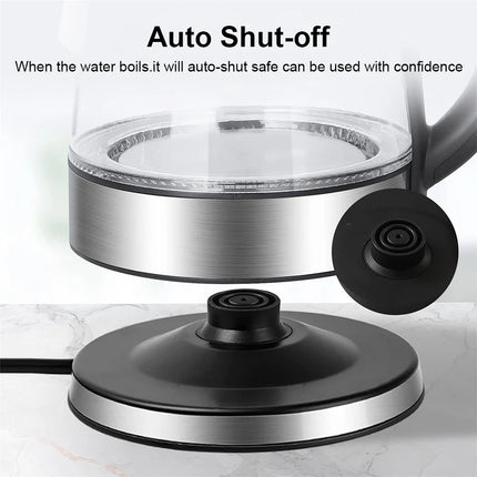 2L Larger Capacity Electric Kettle 220V Glass Tea Kettle Home Kitchen Water Heater EU/UK Plug Water Boiler by zapcart