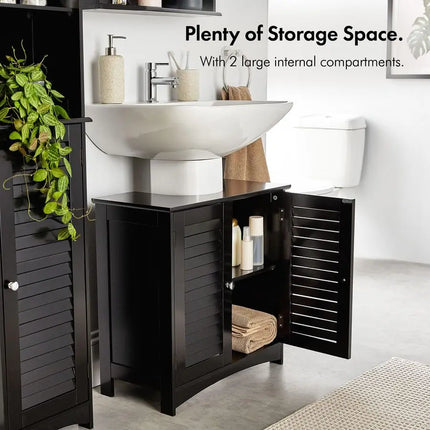 Under Sink Bathroom Cabinet Black Under Sink Storage for Bathroom Freestanding Under Basin Cabinet with 2 Internal Shelves amp by zapcart