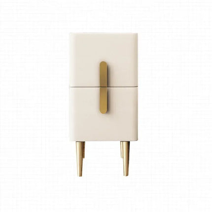 Nordic Style Bedroom Bedside Table Modern Mini Narrow Rock Surface Nightstand Self-Contained 2 Drawers Wooden Tables by zapcart
