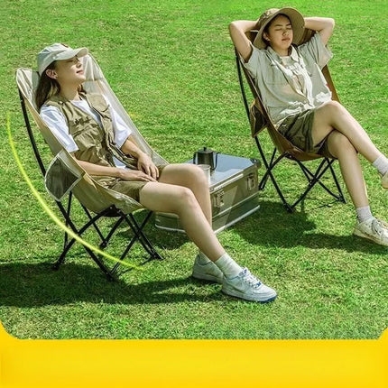 Moon Folding Portable Outdoor Folding Chair, Camping Picnic Lounge Chair, Art Fishing Sketching Chair by zapcart