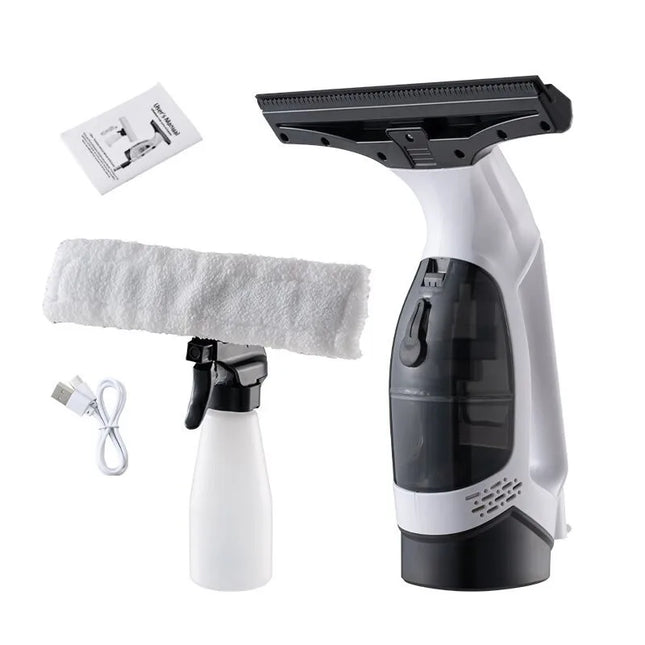 Rechargeable Cordless Window Vacuum Cleaner with Squeegee 150ml Water Tank for Glass Mirror Tile Cleaning Home Use Portable by zapcart