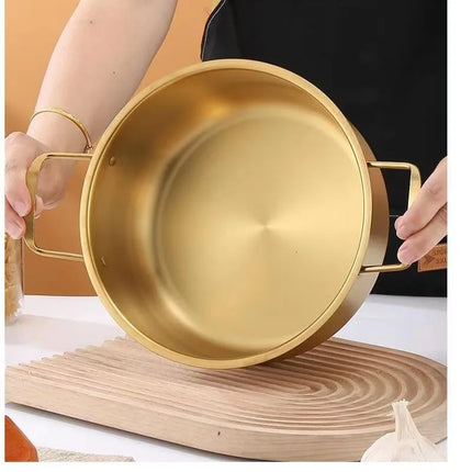1PC Korean Instant Noodle Pot Bowl Stainless Steel Soup Pot Induction Cooker One Person Food Korean Ramen Pot by zapcart
