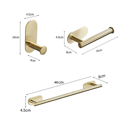 Bath Towel Bar 304 Stainless Steel Towel Rack Towel Ring Toilet Paper Holder Brushed Gold Bathroom Hardware Accessories Set by zapcart