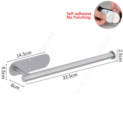 Wall Mount Toilet Towel Paper Holder Adhesive Black Silver Kitchen Roll Paper Stand Hanging Napkin Rack Bathroom Accessories WC by zapcart
