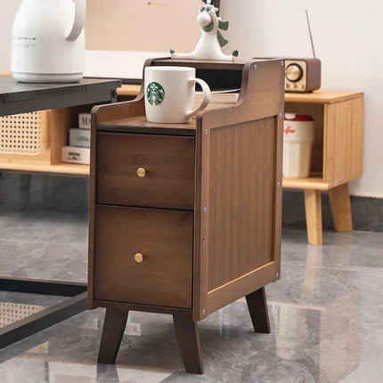 Bamboo Bedside Tea Table Creative Side Storage Cabinet Perfect for Bedroom Comfort Living Room Elegance Furniture by zapcart
