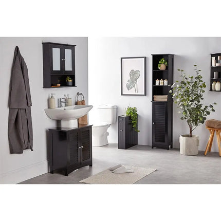 Under Sink Bathroom Cabinet Black Under Sink Storage for Bathroom Freestanding Under Basin Cabinet with 2 Internal Shelves amp by zapcart
