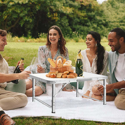 75CM Portable Adjustable Aluminium Alloy Folding Table, 2.5FT Table for Homework Compact Handy Camping Table Garden Party BBQ by zapcart