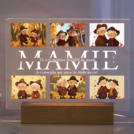 Custom Photo Text 3D Acrylic Lamp For Mom Dad Gift by zapcart