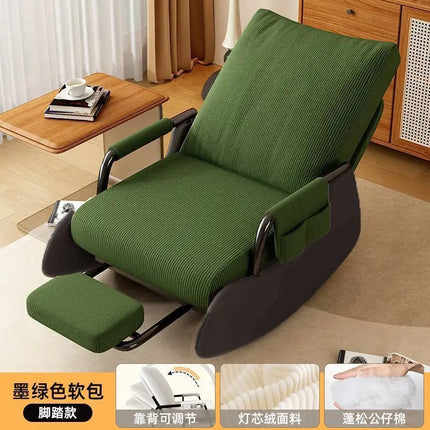 Rocking Chair Household Reclining And Sleeping Lazy Sofa Balcony Adult Leisure Living Room Single Lunch Break Adjustable Recline by zapcart