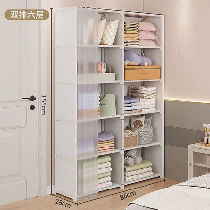 Dustproof Simple Wardrobe Home Bedroom Dormitory Plastic Multi-Layer Clothing Quilt Toys Books Debris Storage Cabinet by zapcart