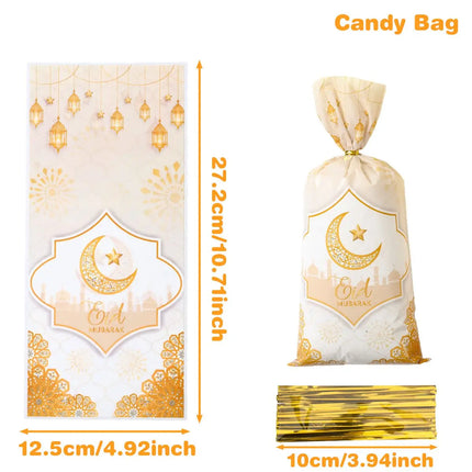 Eid Mubarak Gift Cookie Bags With Straps for Ramadan Decor by zapcart