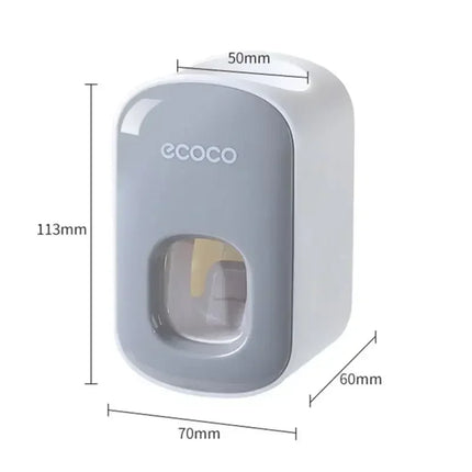 Wall Mounted Bathroom Automatic Toothpaste Dispenser Punch-Free No Nail Squeezer Toothbrush Oral Care Product Storage Tool by zapcart