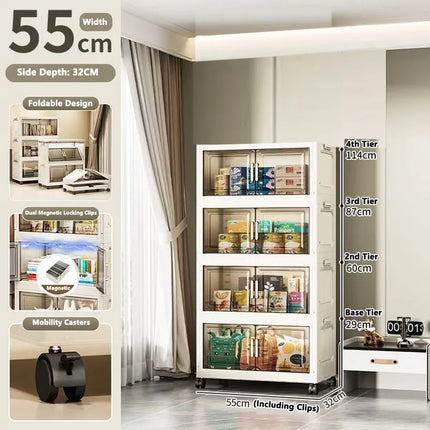 Foldable Multi-Layer Plastic Baby Wardrobe No-Install Clothing Storage Cabinet for Home Living Room Bedroom Portable Storage Box by zapcart