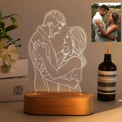 Personalized Photo Lamp Gift for 3D Night Light Custom Picture Text Wedding Day Anniversary Gift Valentine's Day Gift by zapcart