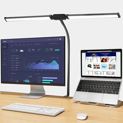 LED Desk Lamp Double/Single Head Architect Desk Lamps Office Eye-Caring Desk Light Stepless Dimmable Adjustable Gooseneck Lamp by zapcart
