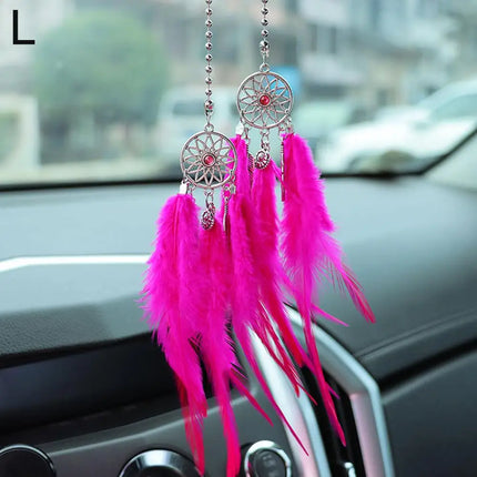 Mini Dream Catcher Car Mirror Hanger Calming Wind Chimes by zapcart