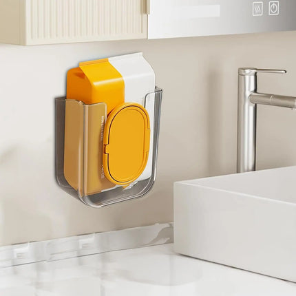 Punch Free Toilet Paper Holder Box Wet Wipe Box Wall Mounted Wipe Tissue Organiser Box Self-Adhesive Paper Towel Dispenser by zapcart